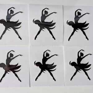 6 Ballet Silhouettes UV DTF stickers